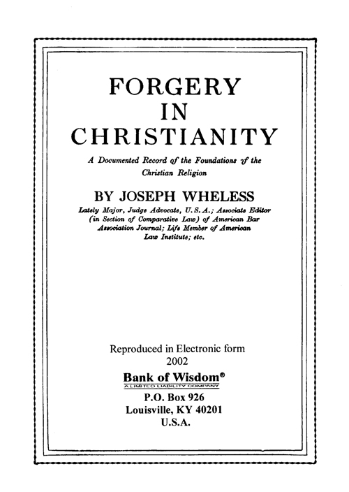 Forgery in Christianity